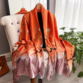 Wholesale 2025 New Styles Imitation Silk Scarf Custom Printing Head Wrap Hair Scarves Elegant Flower Pattern Floral Silk Shawls