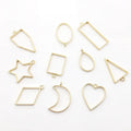 Bezel Blank Geometric Pattern Metal Hollow Frame Base Pendant Setting Charm Set Diy Resin Jewelry Making