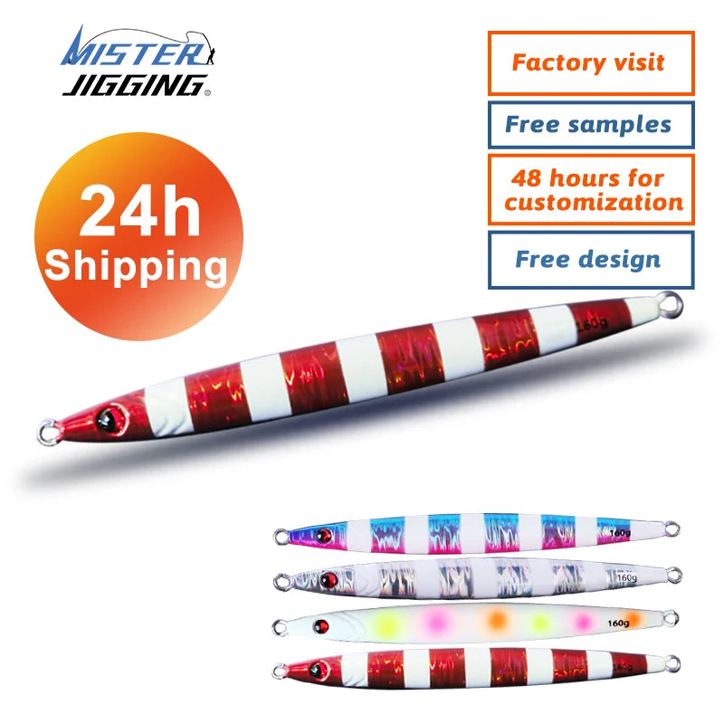 MISTER JIGGING 24h Fast Shipping Metal Jig Fishing Fast Jig 60g 80g Jigbait Lure Fast Sinking Speed Fishing Lure Bait
