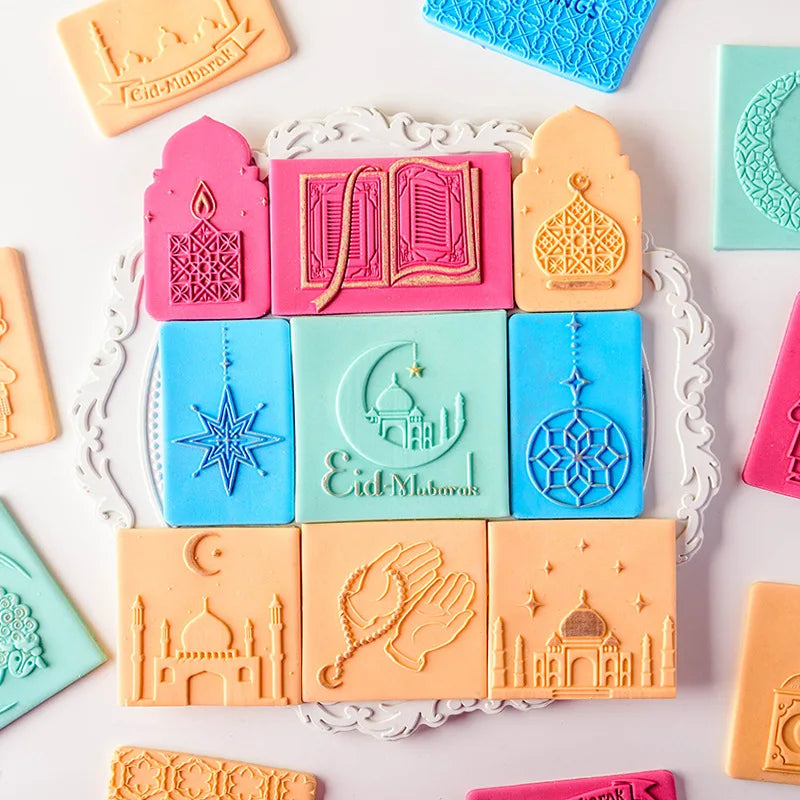 Islamic Eid Al-Fitr Sugar-Turning Biscuit Mold Ramadan Dessert Decorative Pattern Die Baking Tool Decoration
