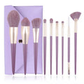 Custom Logo 9 Piece Purple Sweet Makeup Brush Set Soft Hair Eye Shadow Brush Eyebrow Foundation Blush Brushes Set with PU Bag