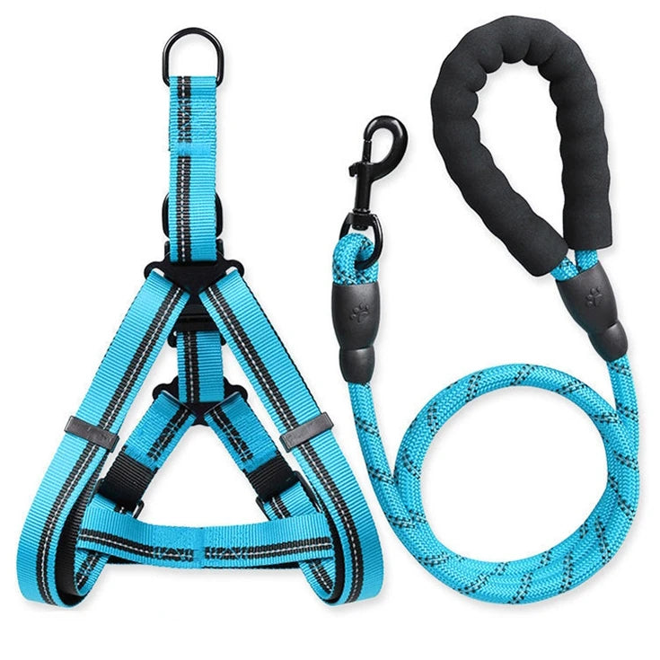 Reflective Dog Traction Crude Rope Leash Colorful Custom Pet Dog Harness
