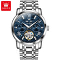 OLEVS  6701  Hot Sales Oem Stainless Steel Multifunctional Sports Waterproof Watch Luxury Automatic Mechanical Watch for Man