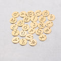 Customized Diy Charm Jewelry Accessories Mirror Stainless Steel 12mm Single Hole Round Hollow English Letter Small Pendant