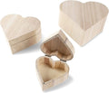 Luxury Magnetic Pine Wood Gift Box Set Unfinished with Heart Jewelry Bright Creations Hinged Lid-3pcs