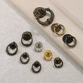 Antique Vintage European Antique Bronze Single-Hole Ring Pulls - Drawer/Cabinet Hardware - for Furniture