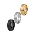 Fashion Personalized U Shape Men Rings Hot 8MM Chunky Frosting Rings Polishing Wire Drawing Stainless Steel Rings