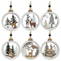 Hot Sale Retro Round Boxwood Christmas Tree Ornaments Personalized Christmas Decor Laser Cut Hanging 8.3x9.8cm
