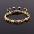 New Design Gemstone Citrine Stone CZ Pave Ball Custom Friendship Macrame Bracelet Women