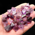 Natural Semi-precious Raw Crystal Stone Rough Purple Fluorite Quartz Crystal Octahedron for Healing
