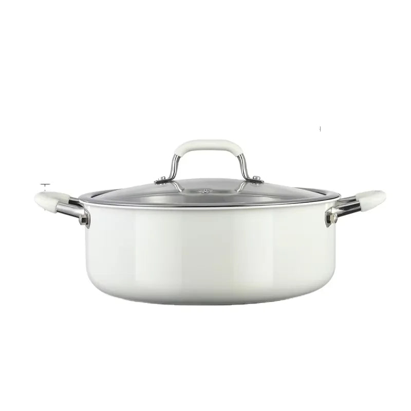 316 Stainless Steel Soup & Stock Pot Glass Lid Induction Cookware Mandarin Duck Soup Pot Steamer Gas Stove Kitchen Hot Pot