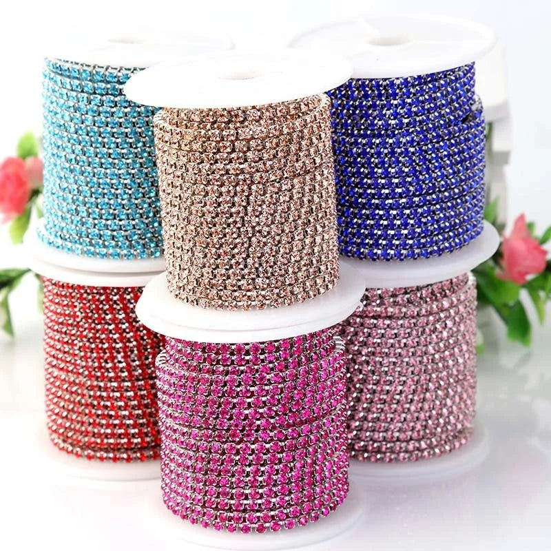 Yantuo SS6-SS16 DIY Glitter Trim Cup Chain Accessories Rhinestone Chain Trims Close Strass Rhinestone Jewelry Cup Chain