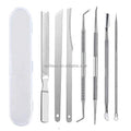 7pcs Professional Stainless Steel Multi-function Manicure Pedicure Tool Set Nail Clippers Callus Removers Acne Needle Picks