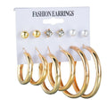 6 Pairs Stud Hoop Earrings Set for Women Assorted Multiple Crystal Dangle Drop Earrings Jewelry Set Large Circle Earrings