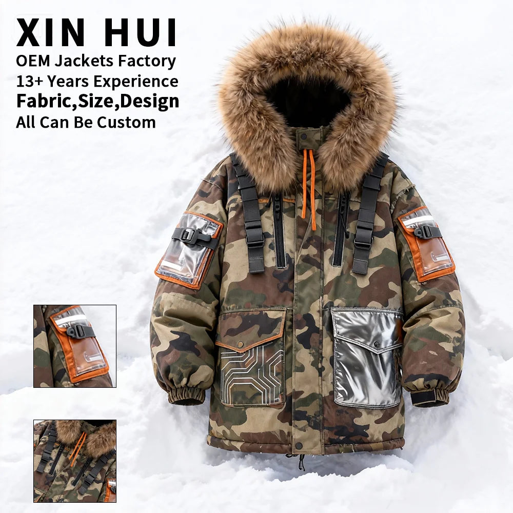 Lightweight Packable Quilted Puffer Jacket Cold Weather Camouflage Hunting Fishing Windproof Warm Winter Parka Coat