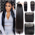 Wholesale 200% Density Remy Human Hair Raw Brazilian Bone Straight Closure With HD Transparent Lace Can Be Dyed and Permed