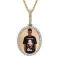 DUYIZHAO Photo Pendant Hip Hop Pendants Personal Customized Picture Frame Jewelry Gold Plated Jewelry Bling Iced Out Accessory