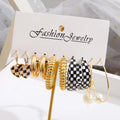 New Arrival Fashion Jewelry 5 Pair/Set Metal Ear Ring Creative Enamel love Earrings Pendants Ins Hoop Gold Earrings Sets