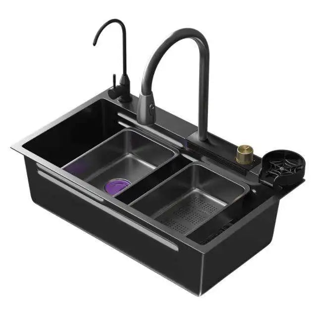 304 Stainless Steel New Design Kitchen Sink With Accessories Multi Functions Waterfall Sink