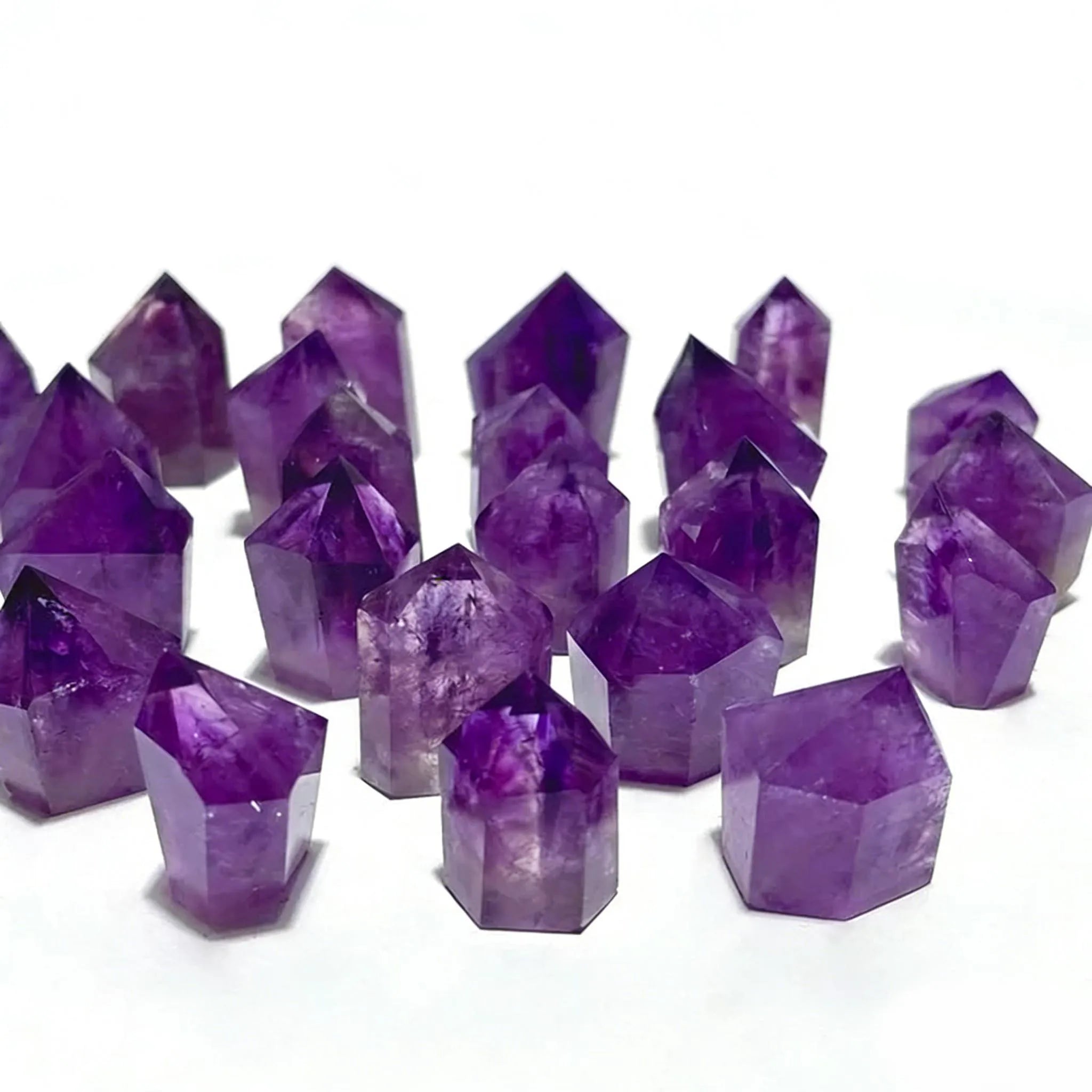 Wholesale High Quality 1.3-2in Short Fat Amethyst Free Form Point Spiritual Healing Crystal Stone Tower Shape GJcrystal Brand