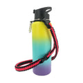 Wholesale 12-64oz Wide-Mouth Paracord Flask Bottle Carrier with Shoulder StrapDirect Drinking for Camping