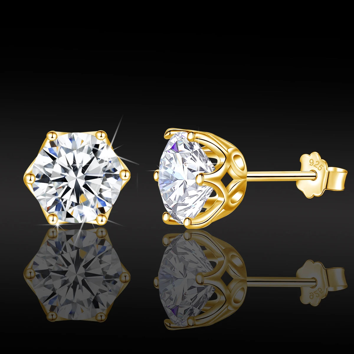 Luxury Quality Jewelry Wholesale Filigree Earrings Diamond VVS1 Woman Engagement 925 Silver 2 Carats 4ct Mossanite Earrings Stud
