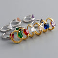 Fashion Trendy 925 Sterling Silver 18k Gold Plated Square Shape Colored Zircons Simple Hoop Earrings for Women