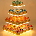 Factory Wholesale 4 Tier LED Light Cupcake Cake Decorating Supplies Acrylic Tower Display Birthday Father's Day Valentine's Day