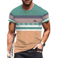 100% Polyester Men's Trendy Tops Vibrant Yellow Green Animal Pattern Knitted T-Shirts Plus Size Minimum Order 2PCS