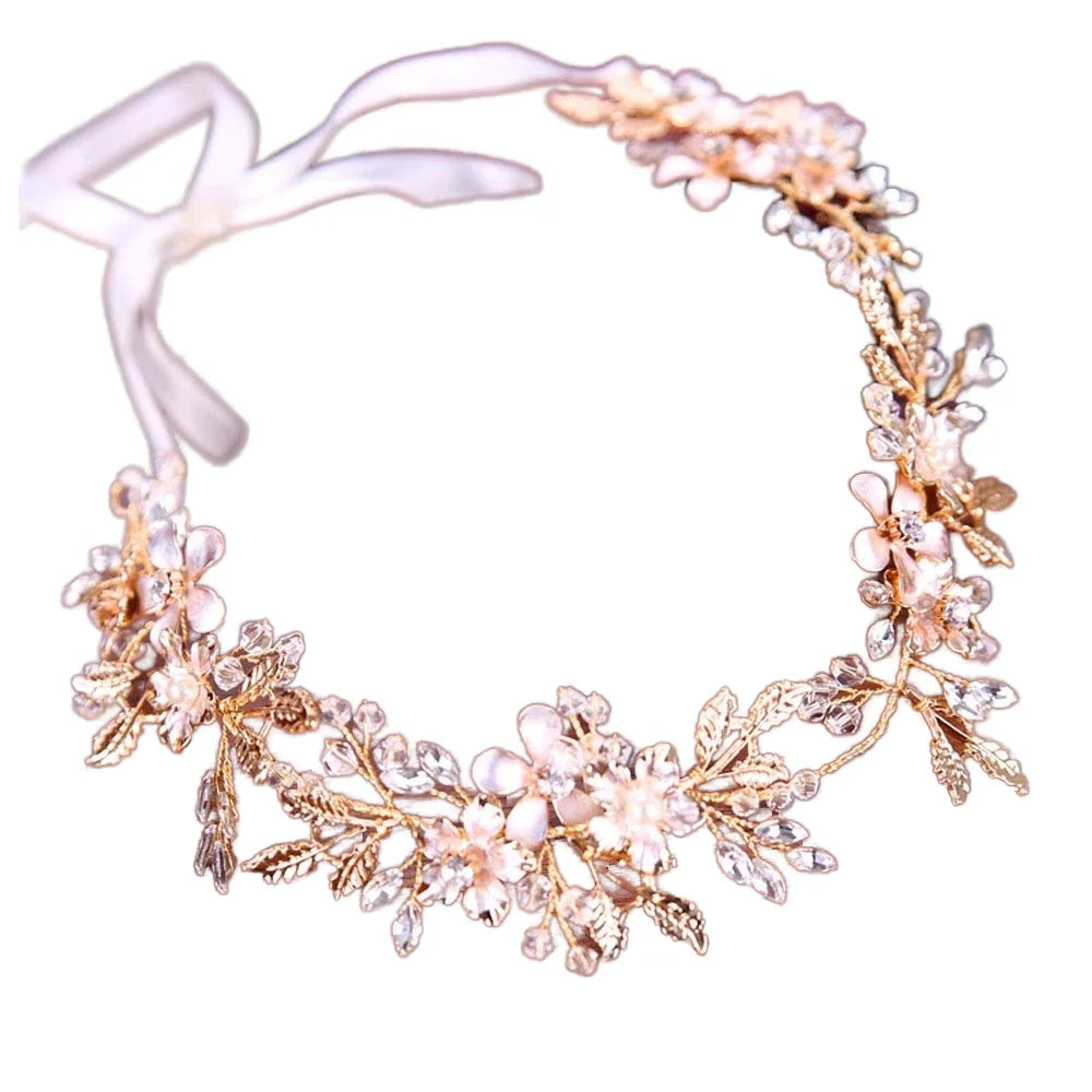 Luxury Crystal Flower Bridal Wedding Headband Elegant Jewelry Accessories