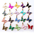 CZ8508 New Simple Gold Plated Brass rainbow clear Colored CZ Zircon Crystal butterfly Pendant for Jewelry Necklace Making