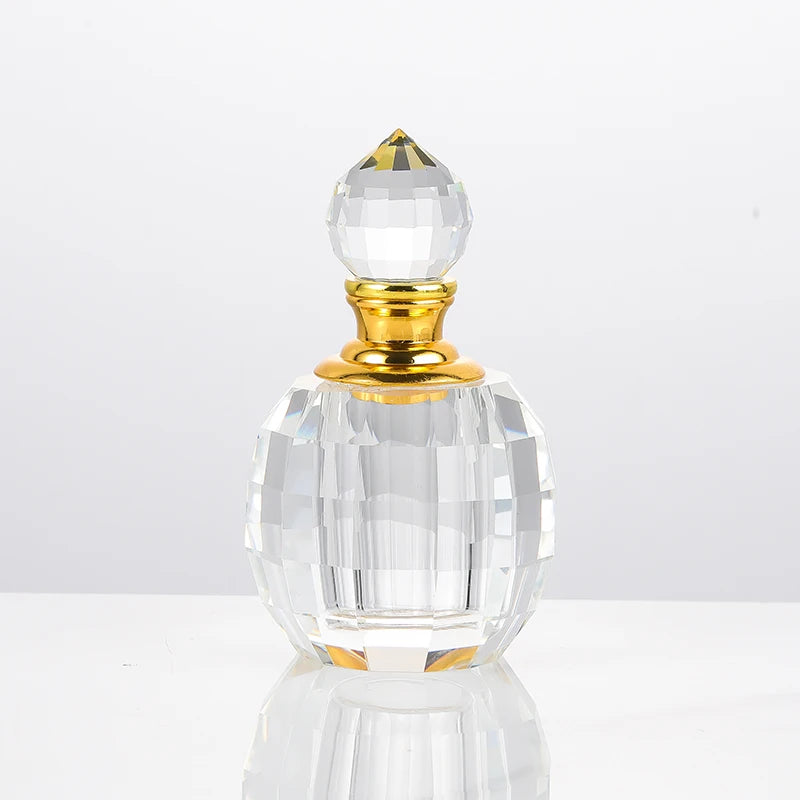 Classic Arabian Man Perfume Bottle Round Crystal Perfume Packaging Bottle 6ml Glass Oud Oil Bottles With Glass Stick