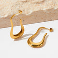 Wholesale Minimalist Long Stainless Steel Smooth Metal Earring Cool Wind Designer Drop U Shaped Earrings