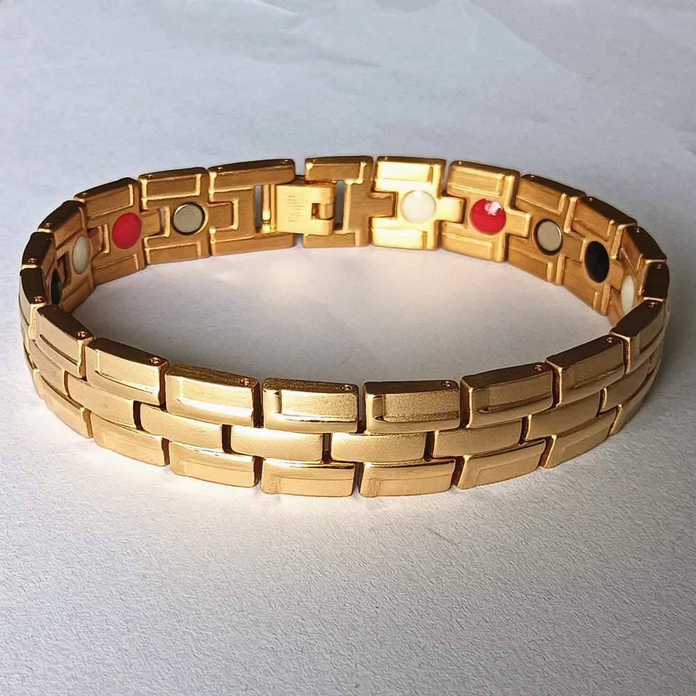 In Stocks! Fashion Antiestatic Blood Pressure Healing Magnetic Therapy Stainless Steel Jewelry Bracelet for Men
