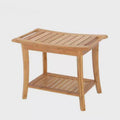Modern Bamboo Shower Seat Bench Spa Bath Organizer Stool Storage Shelf Indoor Outdoor Seating for Hospital Living Room Bathroom