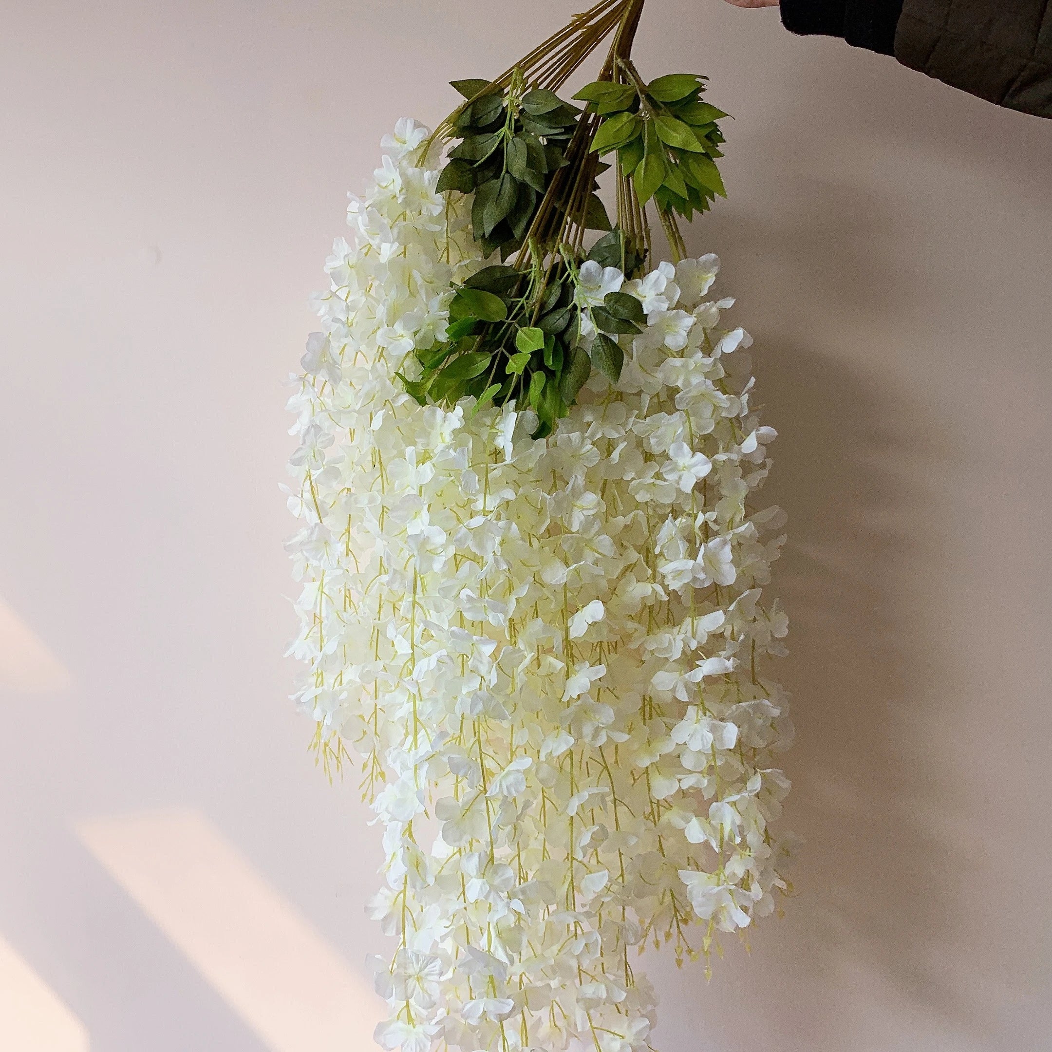 D-W001  Wholesale Silk Hanging Multi Color Green White Decorative Wisteria Flowers Vine Purple Wisteria for Wedding Decoration