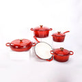 9pcs Non Stick Cast Iron Enamel Dutch Oven Pot Casserole Cooking Pot and Pans Cookware Sets With Lid Factory Multifunctional