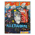Banksy Graffiti Canvas Wall Art Monkey All Eyes on Me Positive Affirmations Portrait Luxury 40x50cm Decor Kids Bathroom