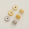 14K Gold Plated Gear Beads Round Loose Beads for DIY Jewelry High Quality Wheel Beads