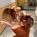 2022 New Design Metal Frame Women Oversized Sunglasses Fashion Sunglasses Glasses Luxury Shades Sunglasses in Stock