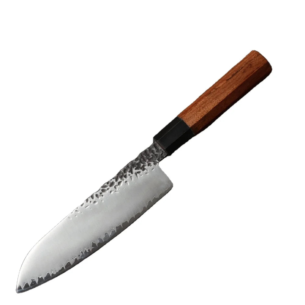 Japanese Damascus 7 Inch  Chef Knife Wooden Handle Santoku Handmade Cooking Knives Vegetable Knife