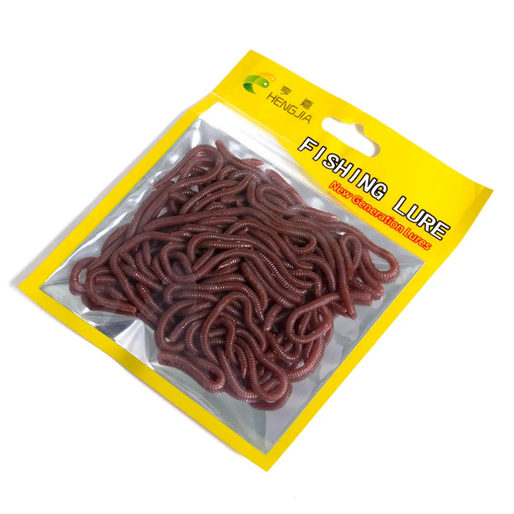 8CM Soft Earthworm Fishing Lure Simulation Artificial Lifelike Red Soft Bait