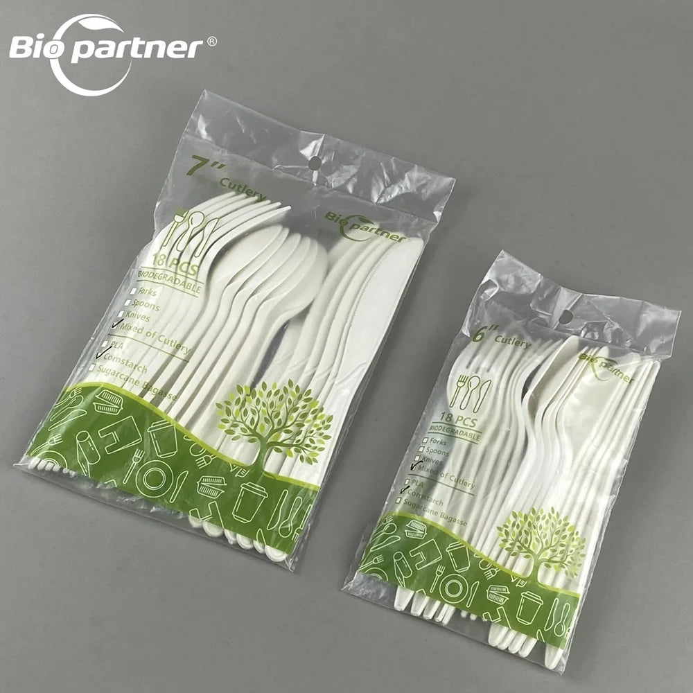 AI6 Disposable Cutlery Set for Parties 20 84 30 86 200 360 3 4 Pcs Rack Plastic Knife Fork Spoon for Back to School