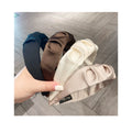 New Fashion Solid Color 4cm Wide Wrinkle Headbands Versatile Temperament Hair Hoops Women Hair Accessories