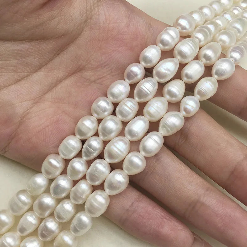 Cheap Price Natural Freshwater 7-8mm White Rice Pearl Strands