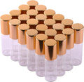 Hot Sale Refillable 5ml Clear Glass Stainless Steel Roller Bottles for Essential Oil