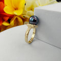Hawaiian Rings Fashion 14K Gold Big Pearl Ring Women Jewelry Wedding Party