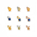 Modern 3A Zircon Titanium Stud Earrings Hypoallergenic Flat Back Minimalist Versatile Elegant Piercing Jewelry