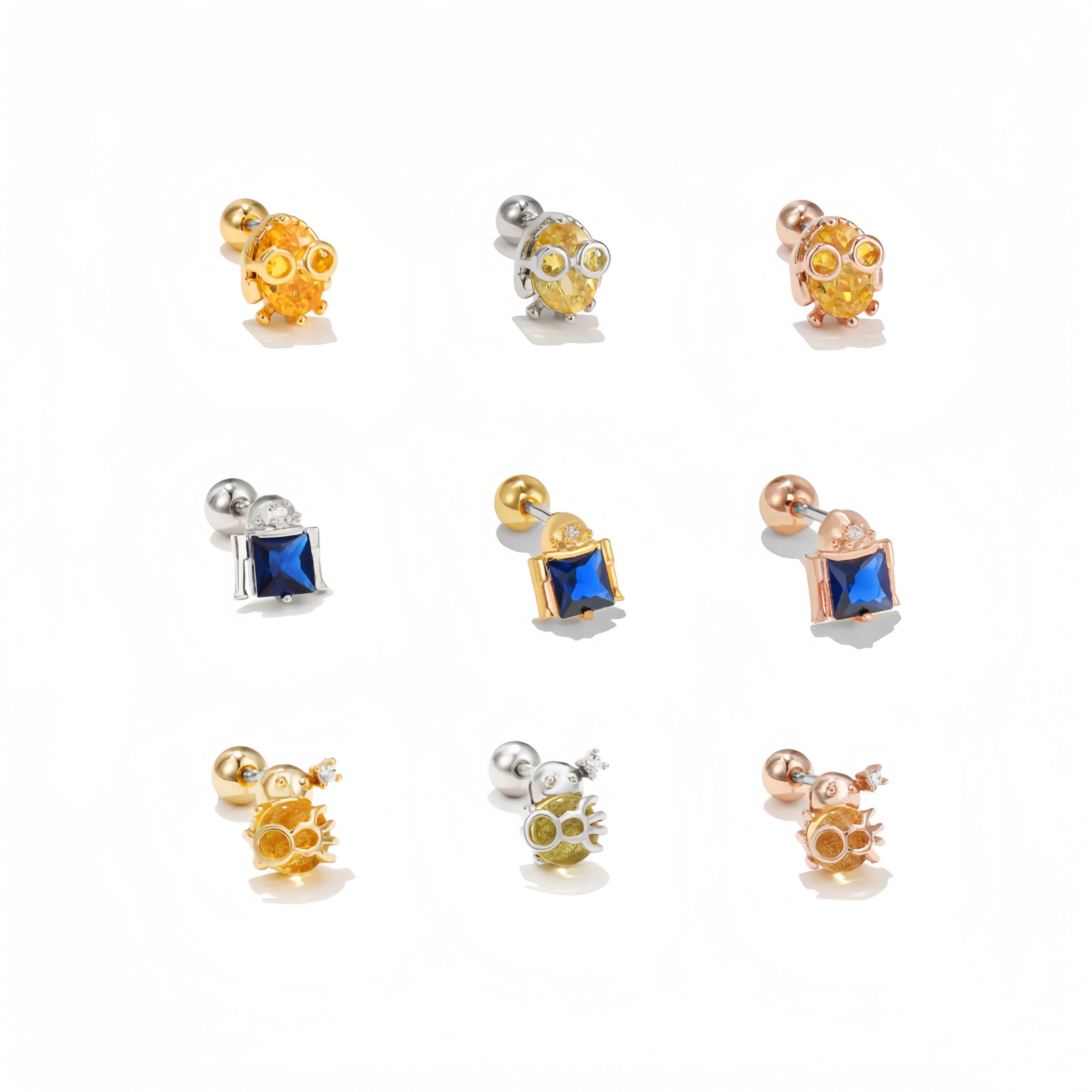 Modern 3A Zircon Titanium Stud Earrings Hypoallergenic Flat Back Minimalist Versatile Elegant Piercing Jewelry