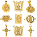 Religion CZ Charm PendantClear/Rainbow Cubic Zirconia Micro Pave Charm Virgin Mary Pendant Necklaces Gold Color Jewelry
